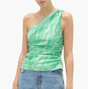 Ganni Jacquard One Shoulder Top
